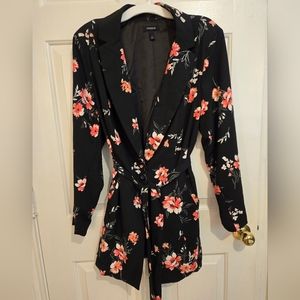 Torrid Long Line Black & Floral Blazer